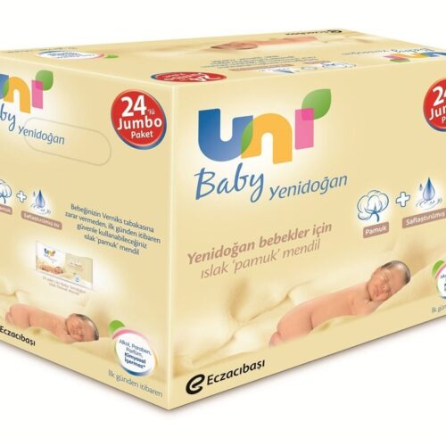 Uni Baby Yenidoğan Islak Pamuk Mendil 24'lü Fırsat Paketi / 960 Yaprak