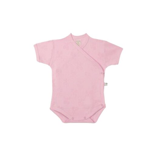 Sema Baby Sevi Jakarlı Önden Açık Yarım Kollu Body - Pembe 3 Ay