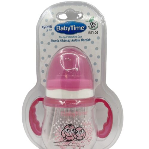Baby Time Damla Akıtmaz Kulplu Bardak 150 ml - Pembe