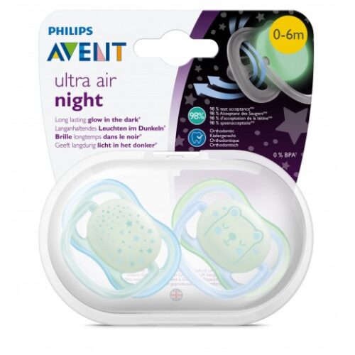 Philips Avent Ultra Air Night Karanlıkta Parlar Gece Emziği 0-6 ay Erkek