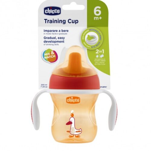Chicco Yarı Yumuşak Uçlu Eğitim Bardağı 6 Ay+ - Turuncu