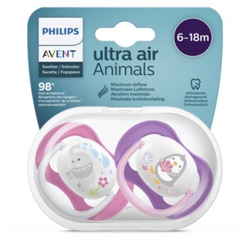 Philips Avent Ultra Air Animals 2li Desenli Emzik 6-18 Ay - Kız