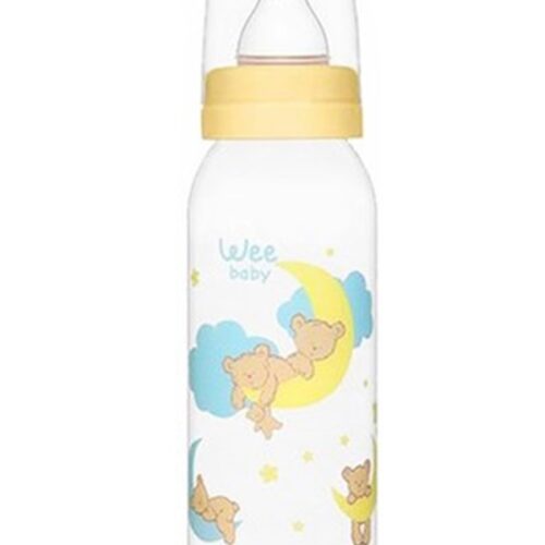 Wee Baby Silikon Uçlu Desenli PP Biberon 250 ml - Sarı