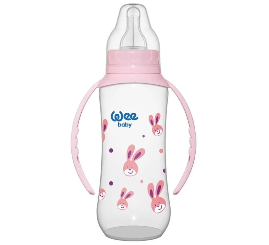 51563-wee-baby-silikon-emzikli-kulplu-pp-biberon-270-ml-pembe-107451
