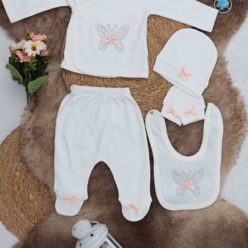 Sema Baby 5 Parça Hastane Çıkışı Zıbın Seti 0-3 Ay - Butterfly