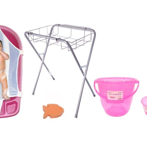 Sema Baby Lüks Bebek Banyo Seti 6 Parça - Pembe